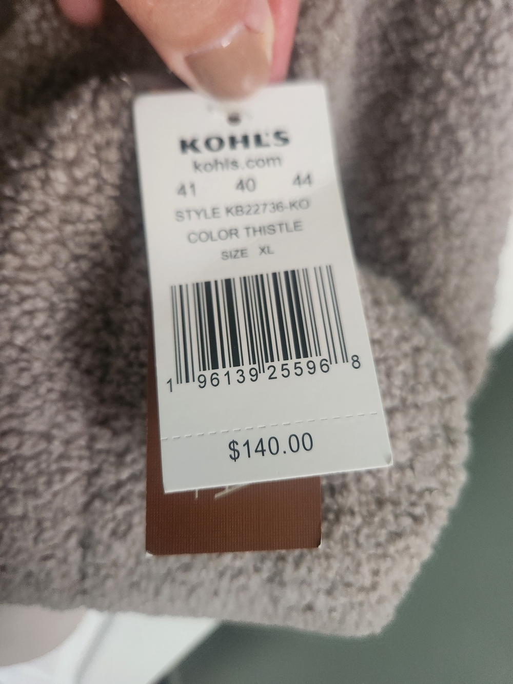 Koolaburra by UGG Taupe Sherpa Jacket with Drawstring Waist - Picture 4 of 6